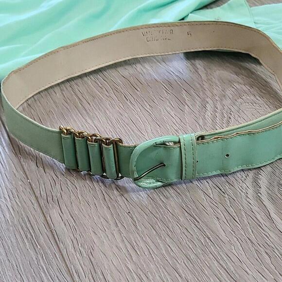 Vintage Dress 50s 60s Mint Green Vanity Fair Belt Size 5 XS pencil Sheath long - Picture 8 of 11